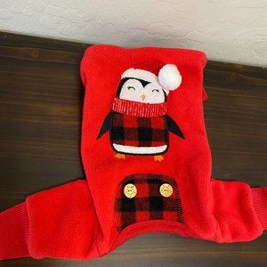 KYEESE Dog Pajamas Penguin Red Buffalo Check Size Medium